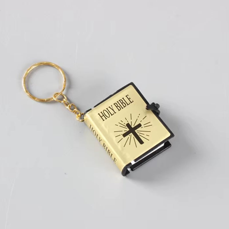 Holy Bible Mini Keychain Christian English Book Key Ring