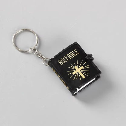 Holy Bible Mini Keychain Christian English Book Key Ring