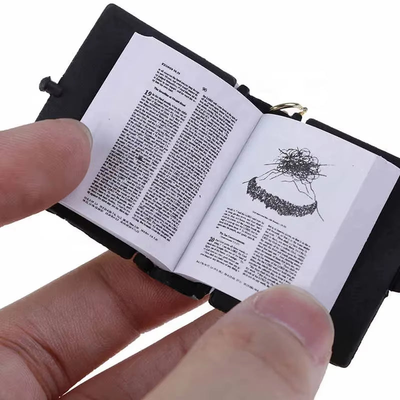 Holy Bible Mini Keychain Christian English Book Key Ring