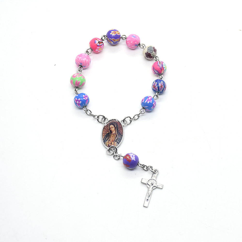 Colored Ceramic Beads Rosary Bracelet