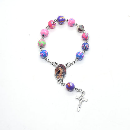 Colored Ceramic Beads Rosary Bracelet
