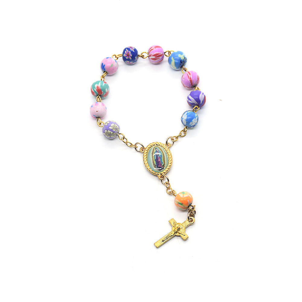 Colored Ceramic Beads Rosary Bracelet