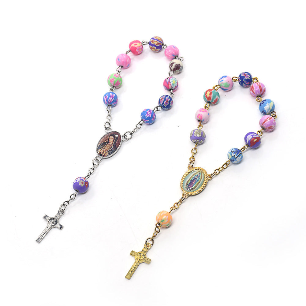 Colored Ceramic Beads Rosary Bracelet