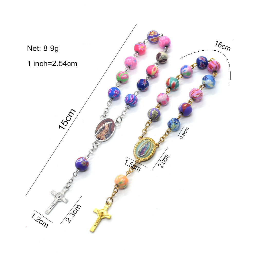 Colored Ceramic Beads Rosary Bracelet