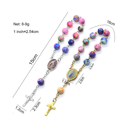 Colored Ceramic Beads Rosary Bracelet